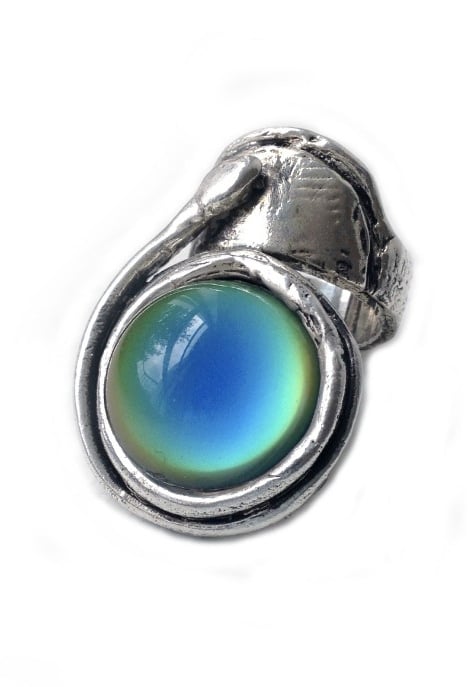 Image of ISA Ring; Sterling Silver, Aura (color-changing mood stone)