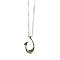 Image 1 of Makau Hawaiian Fish Hook Necklace Silver