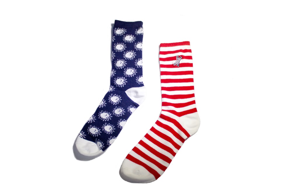 Image of Colonial Socks (Red/Wht/Nvy)
