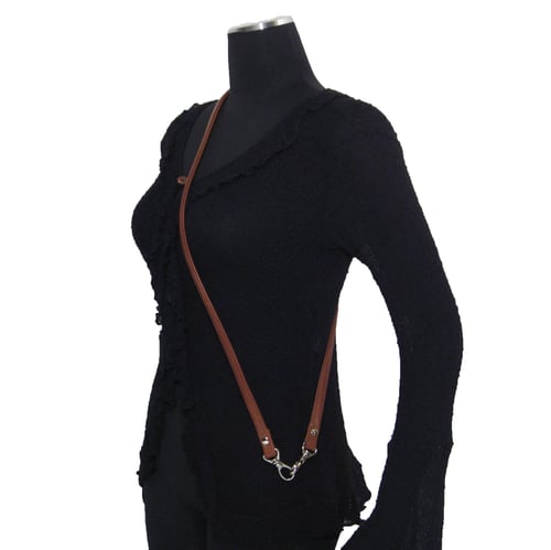 Image of Crossbody / Messenger Bag Strap - Choose Leather Color - 50" Length, 1/2" Wide, #14B Teardrop Hooks