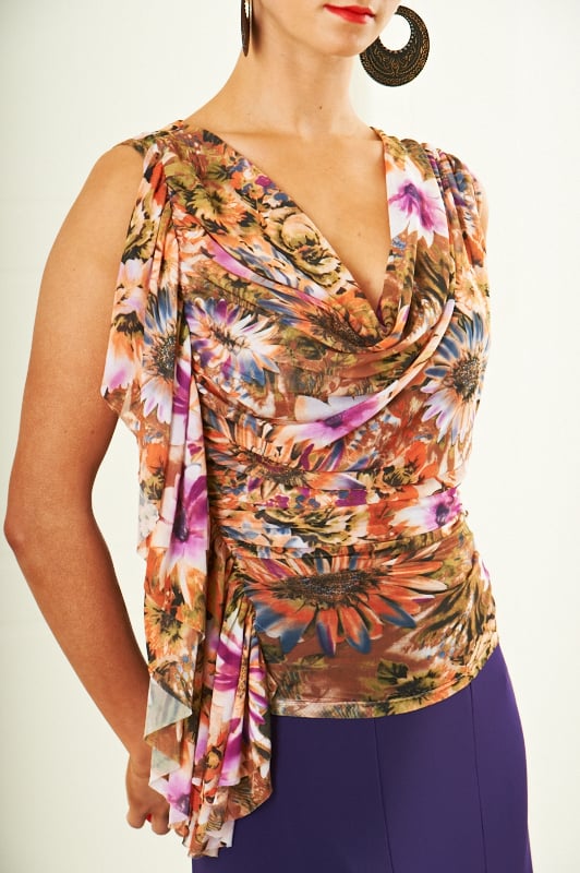 Image of Classic Drape - Floral (E6052) Dancewear latin ballroom