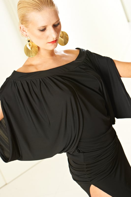 Image of Drape Flow Top (E3279) Dancewear latin ballroom