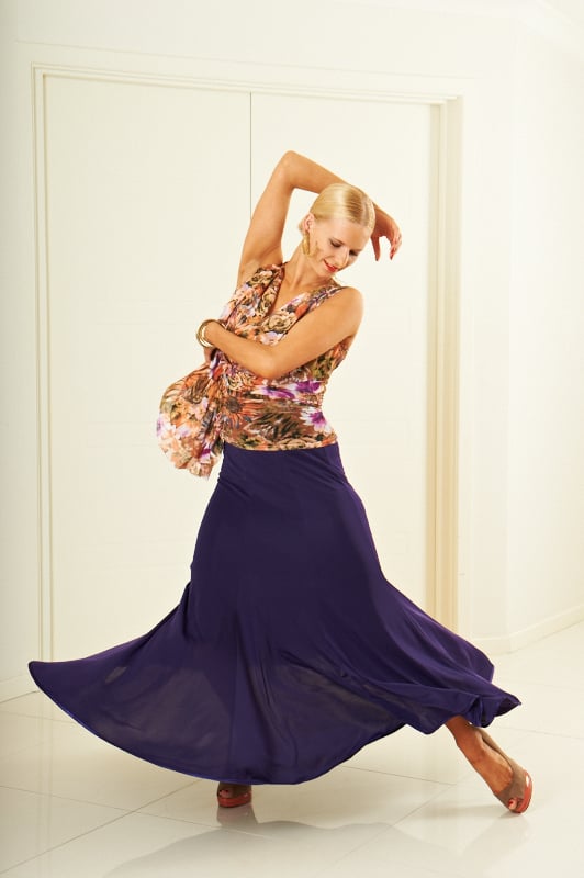 Image of Ballroom Panel Skirt - Purple (J3196) Dancewear latin ballroom