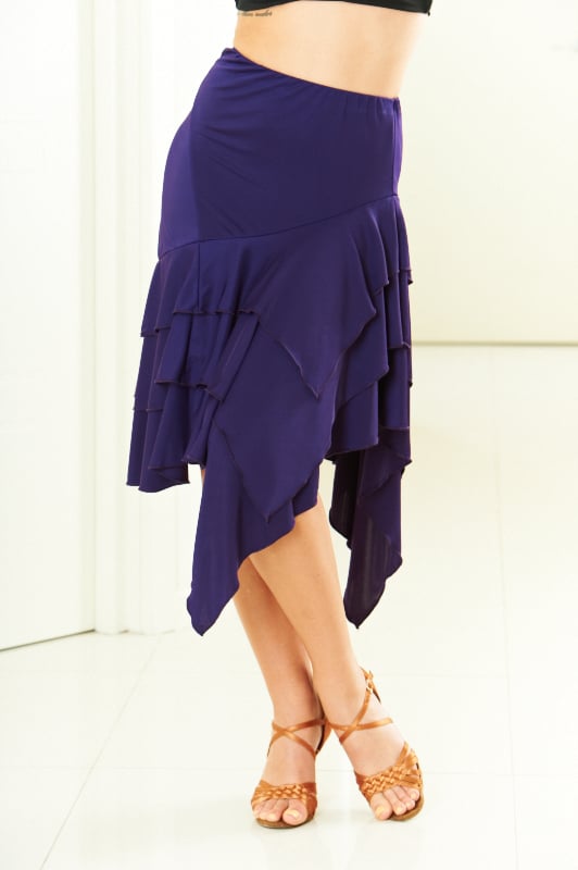Image of Latin Flamenco Skirt - Purple J1810 Dancewear latin ballroom
