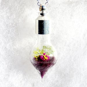 Image of Nature Jewelry - Purple Blossom Nature Necklace, Purple Pendant Necklace