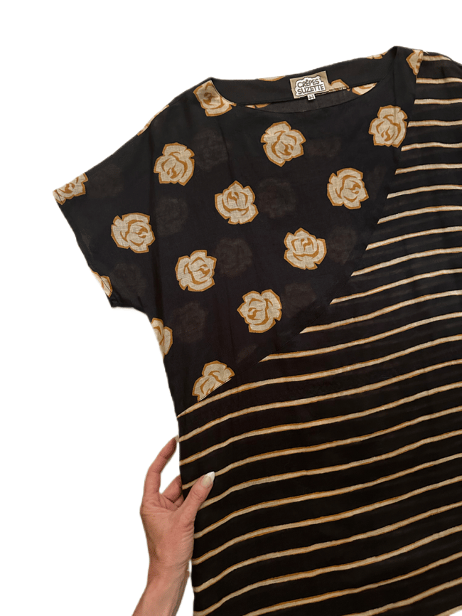 70s Italian linen shift dress