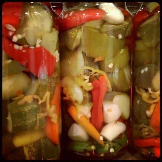Image of 5-Alarm Pickled Chiles and Cucumber