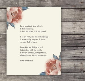 Image of Love Is Patient Love Is Kind Poetry Print
