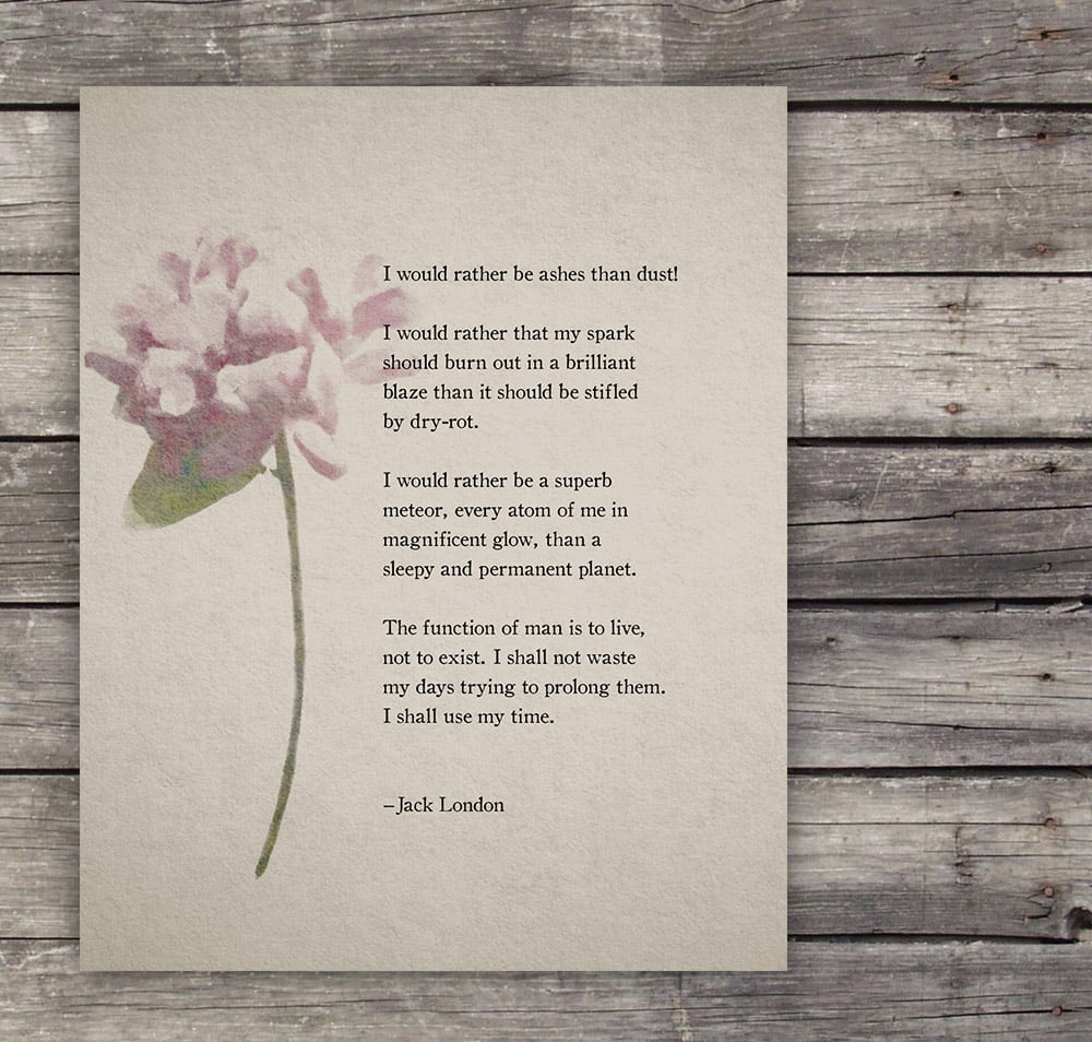 Image of Jack London Poetry Print