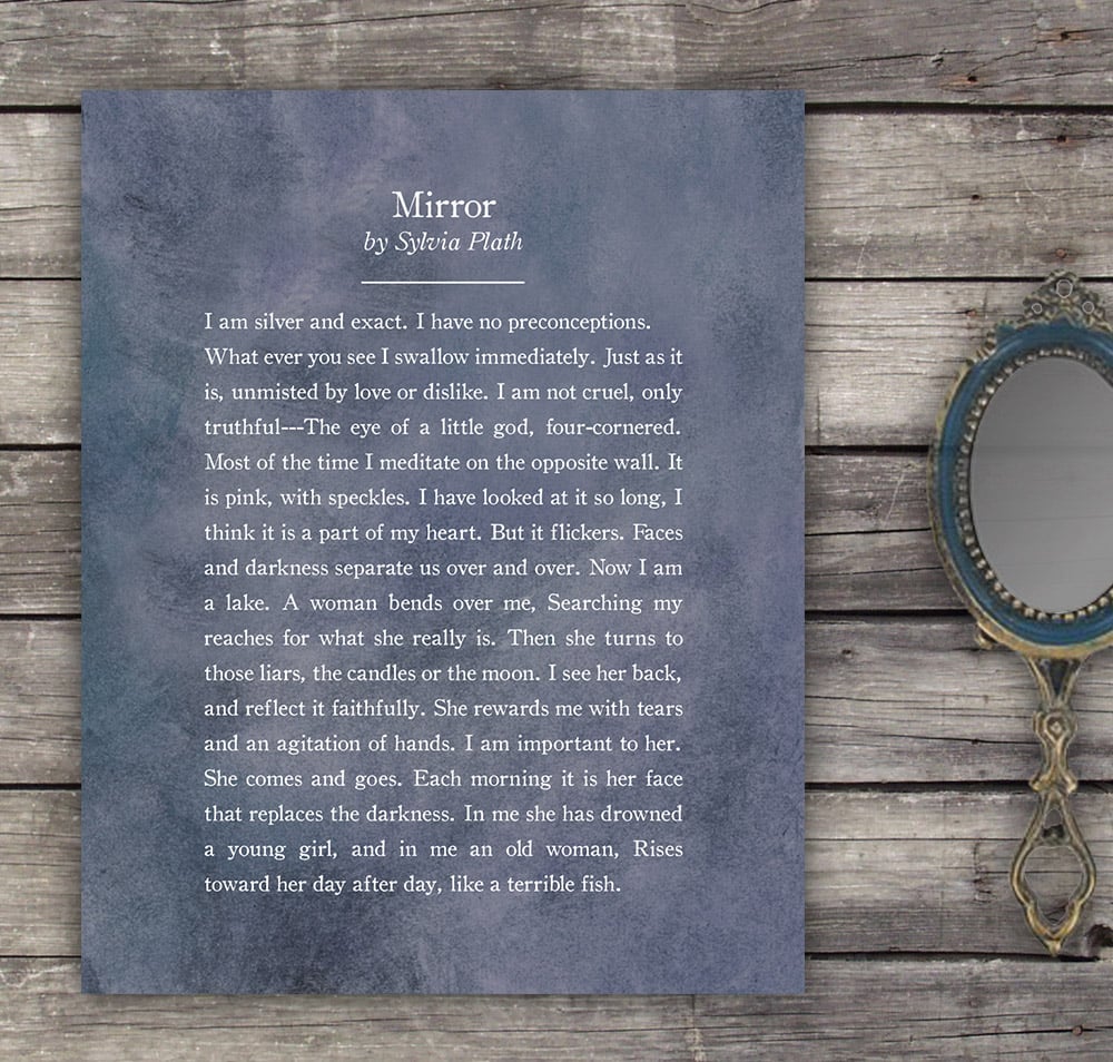 Image of Sylvia Plath "Mirror" Poetry Print