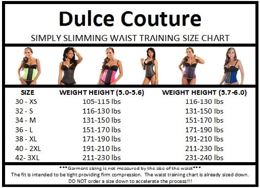 Simply Slimming Belt Size Chart / Dulce Couture