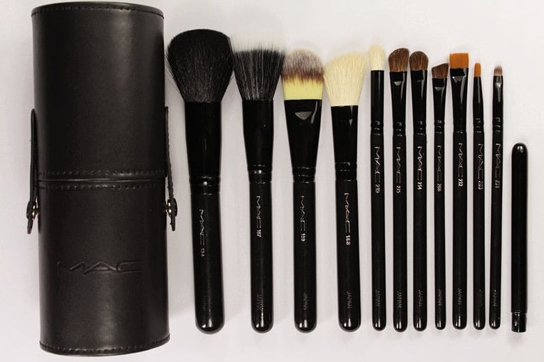 Image of MAC 12pc Brush Set with Leather Cup Holder