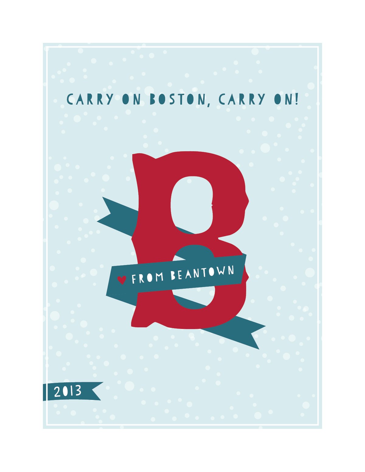 Carry On Boston, Carry On! Love from Beantown Card