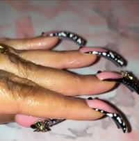 Image 2 of Cow Print Curved Acrylic Nails
