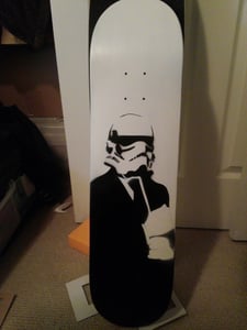 Image of Storm Trooper in Suit Skateboard
