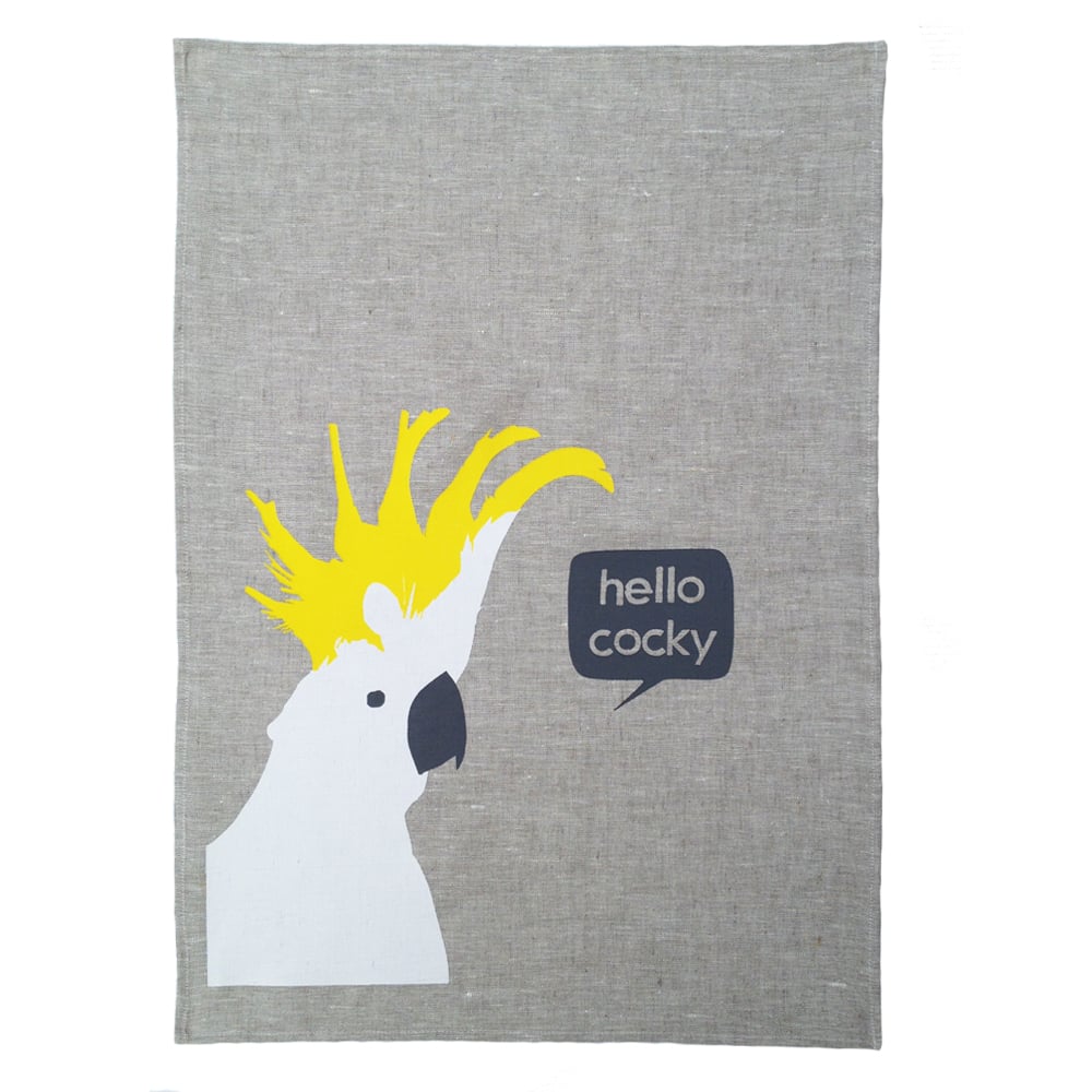 Image of Hello Cocky Tea Towel