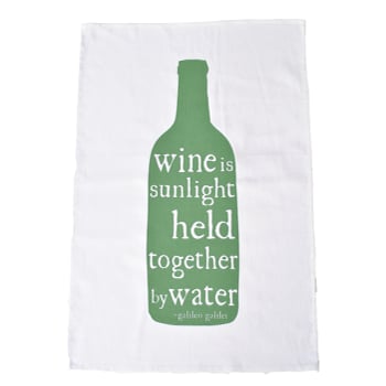 Image of wine is sunlight tea towel