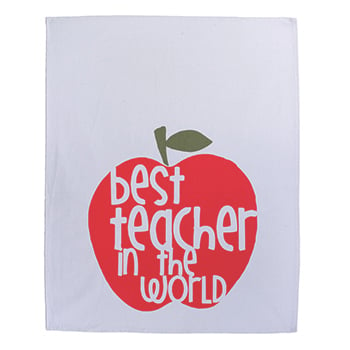 Image of 'best teacher in the world' tea towel