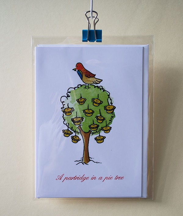 Image of Christmas Card - A partridge in a pie tree