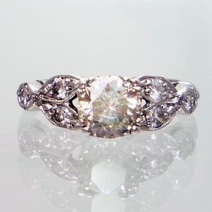 Image of Platinum Vintage Retro Deco 1ct Diamond Engagement Ring