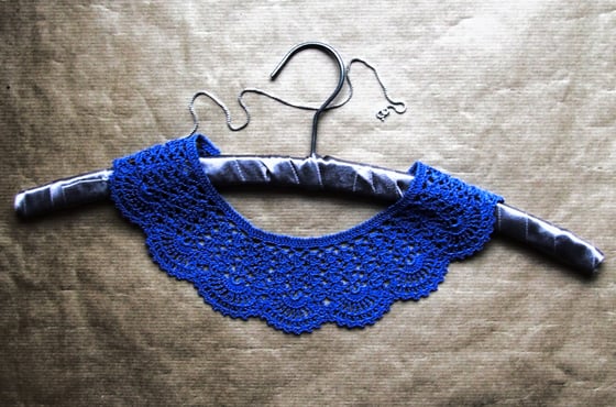 Image of blue crochet necklace