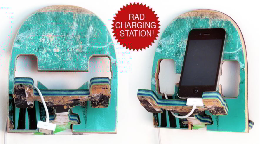 Image of SkateHook - Recycled Skateboard Wall Hook - Single - Free USA Shipping.