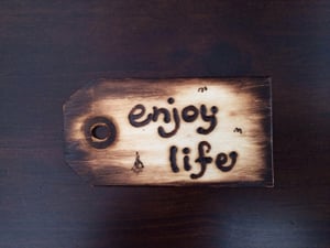 Image of Aloha Wooden Tag 'enjoy life'