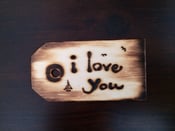 Image of Aloha Wooden Tag 'i love you'
