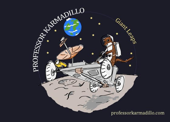 Image of Professor Karmadillo - Giant Leaps - Postcard with artwork + download code