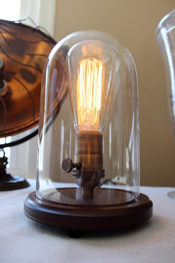 bell jar table lamp