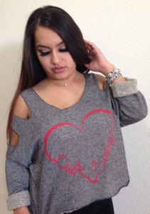 Image of Ladies - Cold Shoulder CS Heart Sweater