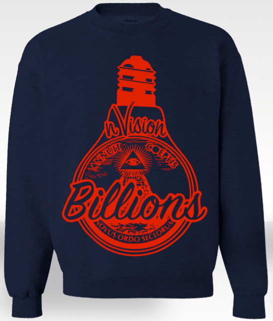 Image of Original Logo Navy Crew Neck With Red Logo