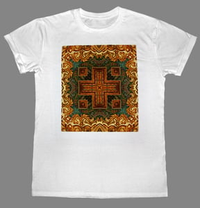 Image of 'The Cross' Baroque Pattern Printed T-Shirt