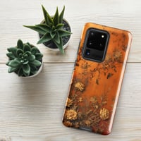 Image 14 of Baroque Goth Inspired Gold and Orange Textured Rose Look Tough case for Samsung®