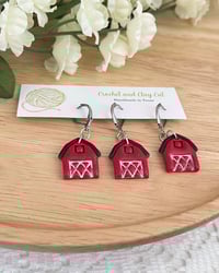Image 1 of Red Barn Stitch Markers 