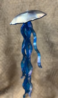 Image 2 of Deep Blue Sea Iridescent Jellyfish Windchimes 
