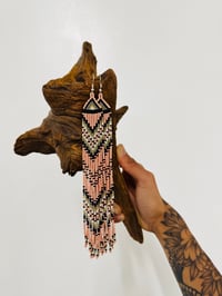 Image 2 of Pink feather earrings 