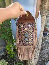 Image 4 of Yellowstone mobile bag - leopard turquoise charm 