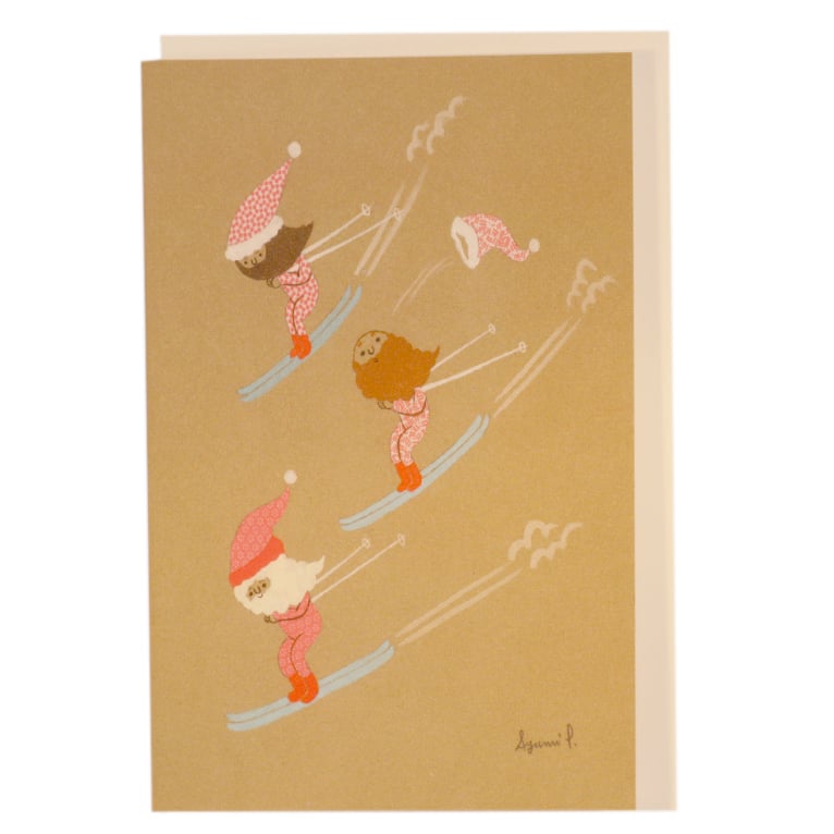 Image of Santa Ski Card by Ayumi Piland