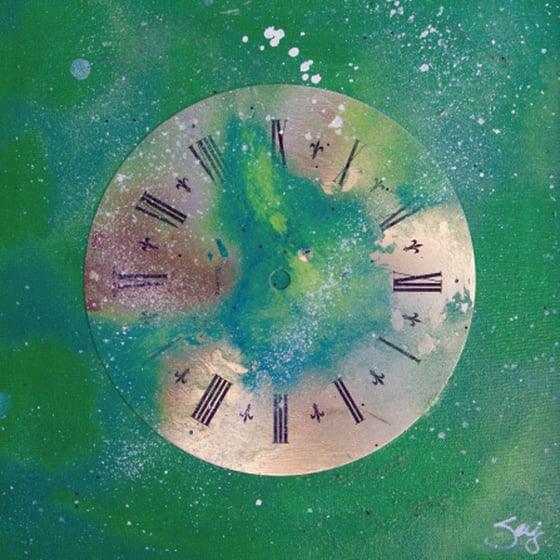 Image of Space Clock (Green) – Museum Quality Canvas Reproduction