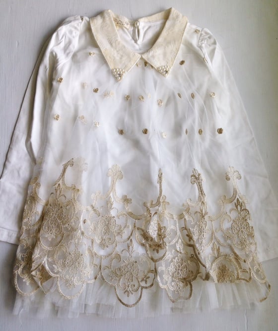 Image of Lace Top with Gold Detail