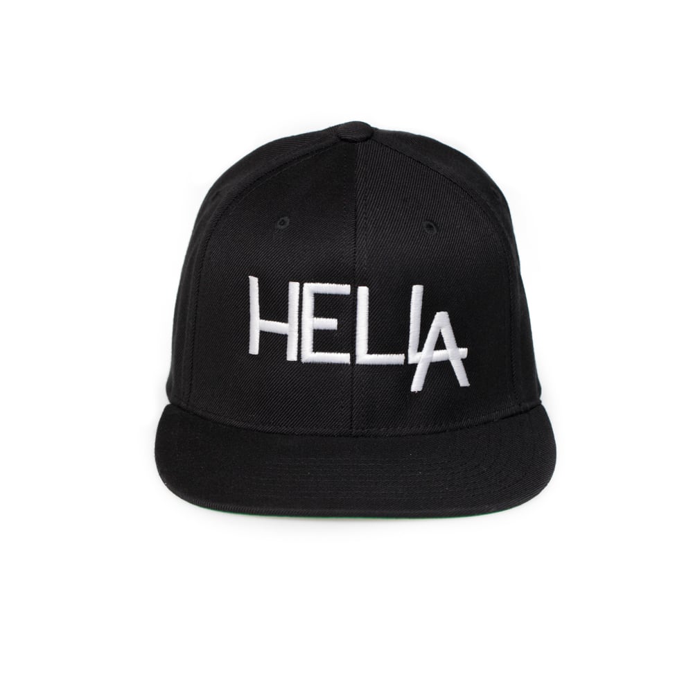 Image of Black HelLA Snapback with White Embroidery