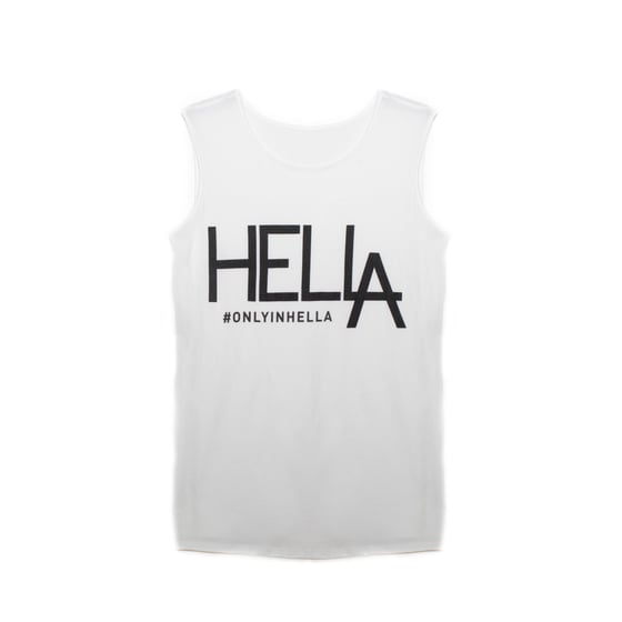 Image of White HelLA Tank Black Ink