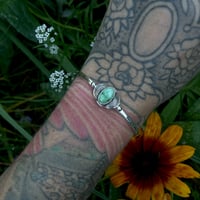 Image 4 of Emerald Valley Kingman w/ Sacred Geometry Cuff~Medium