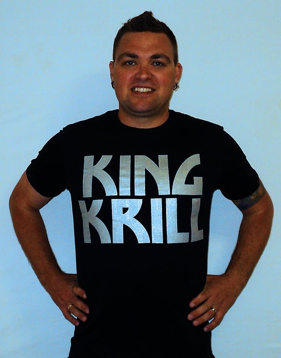 Image of King Krill 'Kiss Krill' Retro Design T-Shirt (BLACK)