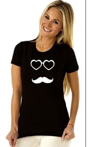 Image of Female shirt - Mustache Glasses