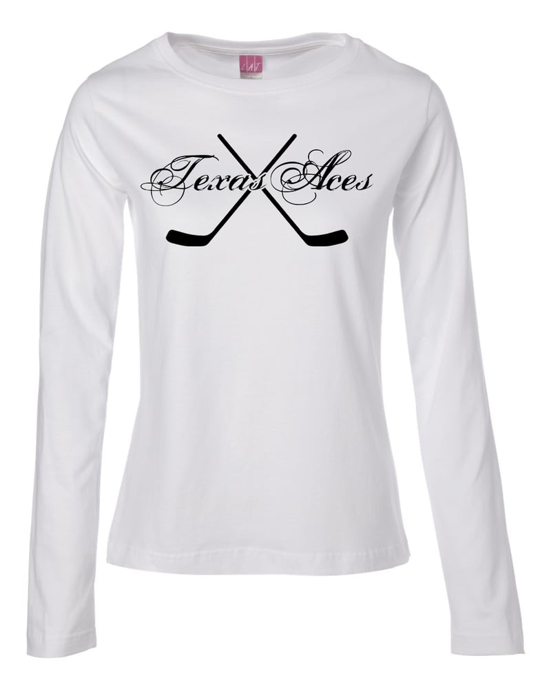 Image of Aces Hockey/Hockey Sticks Ladies Long Sleeve T-shirt