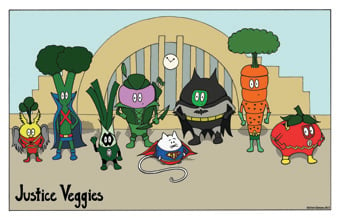 Image of Super Peas: Justice Veggies Print