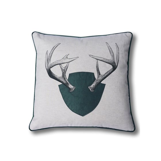 Image of 20"x20" Hand Appliquéd Antlers GREEN