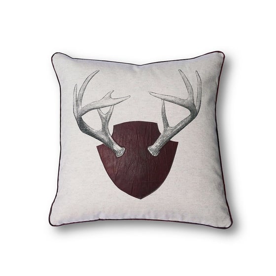 Image of 20"x20" Hand Appliquéd Antlers RED